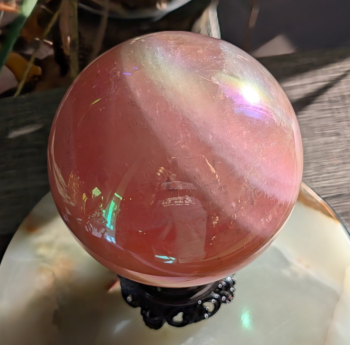 Aura Rose Quartz Sphere