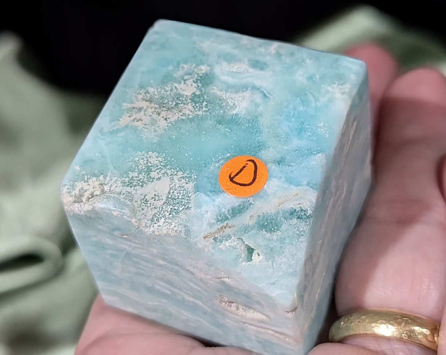 Blue Aragonite Floating Cube
