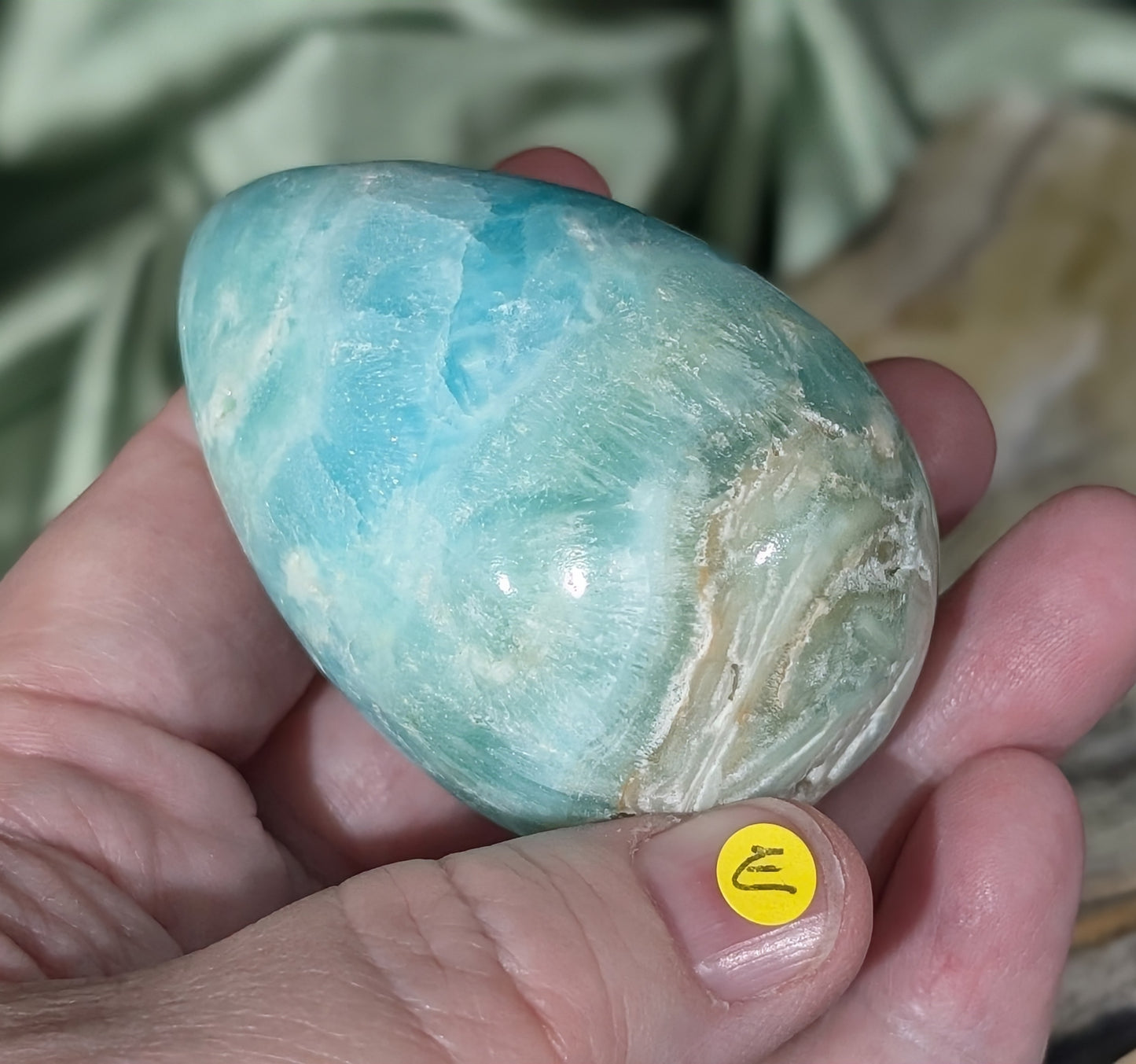 Blue Aragonite and Smithsonite Egg