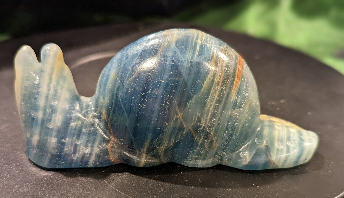 Blue Onyx Snail Figurine ~ Crystal Snail