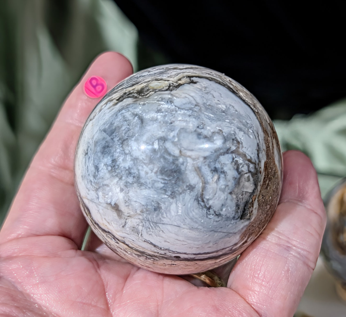 Blue and Pink Chalcedony Sphere