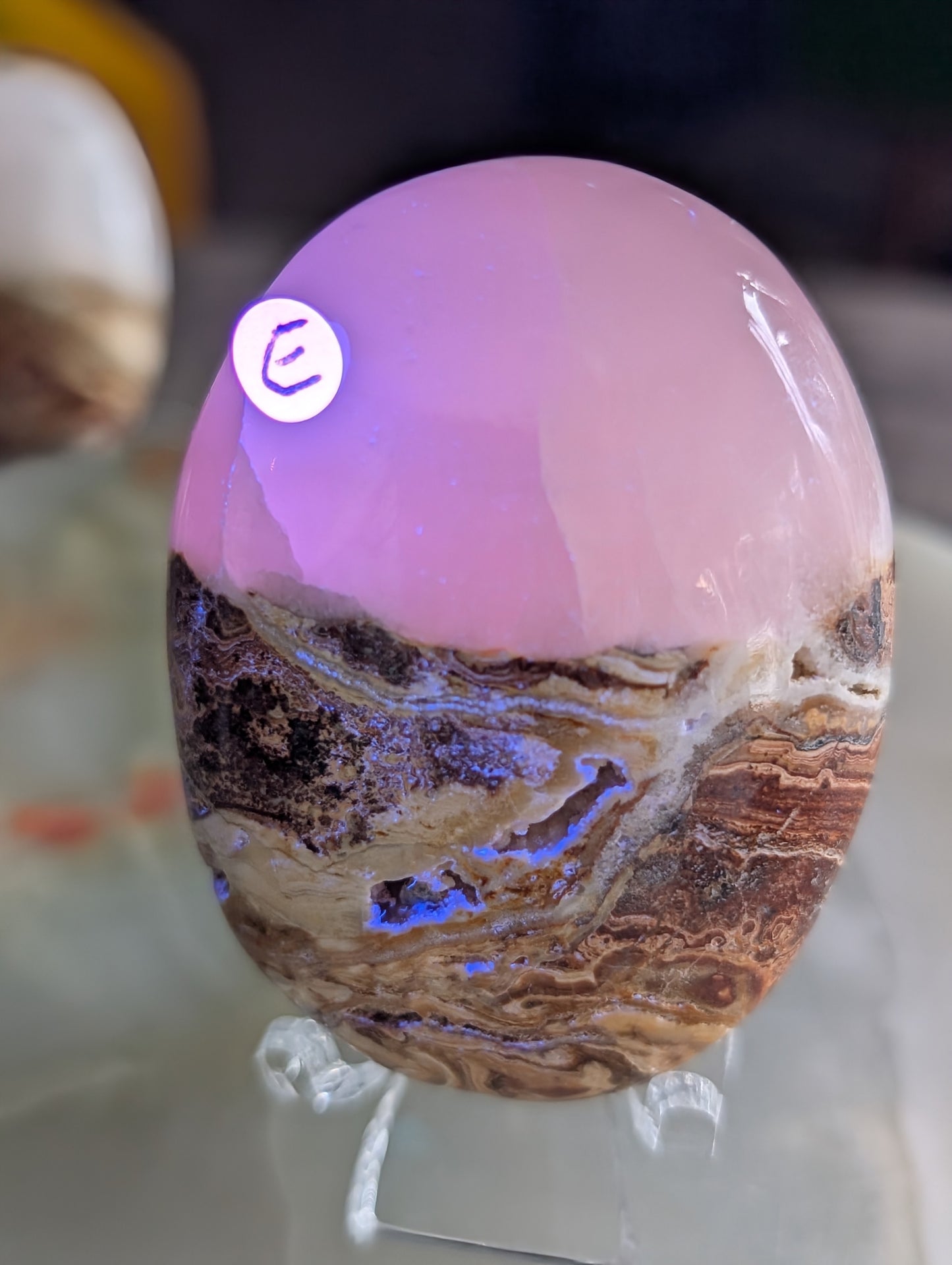 Bumblebee Jasper with Pink Mangano Palm Stone