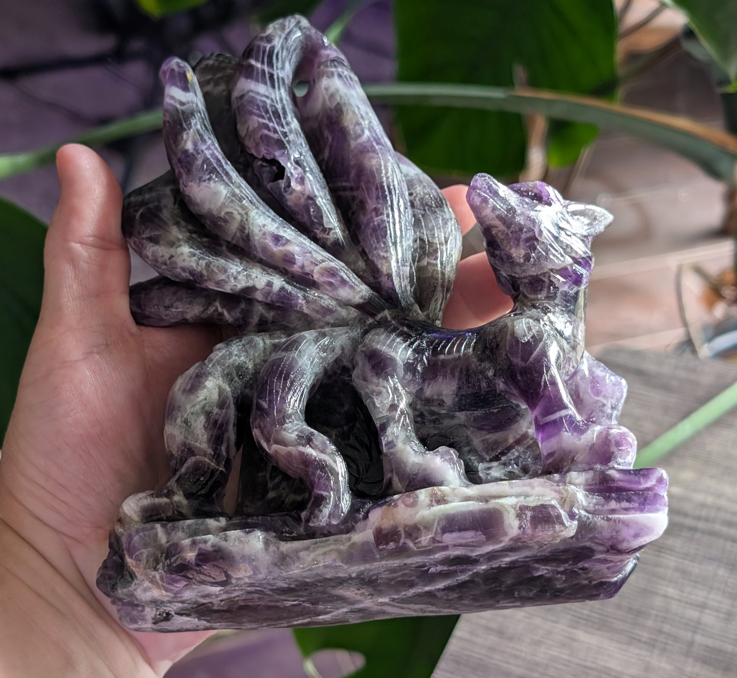 Dream Amethyst Nine Tailed Fox Figurine