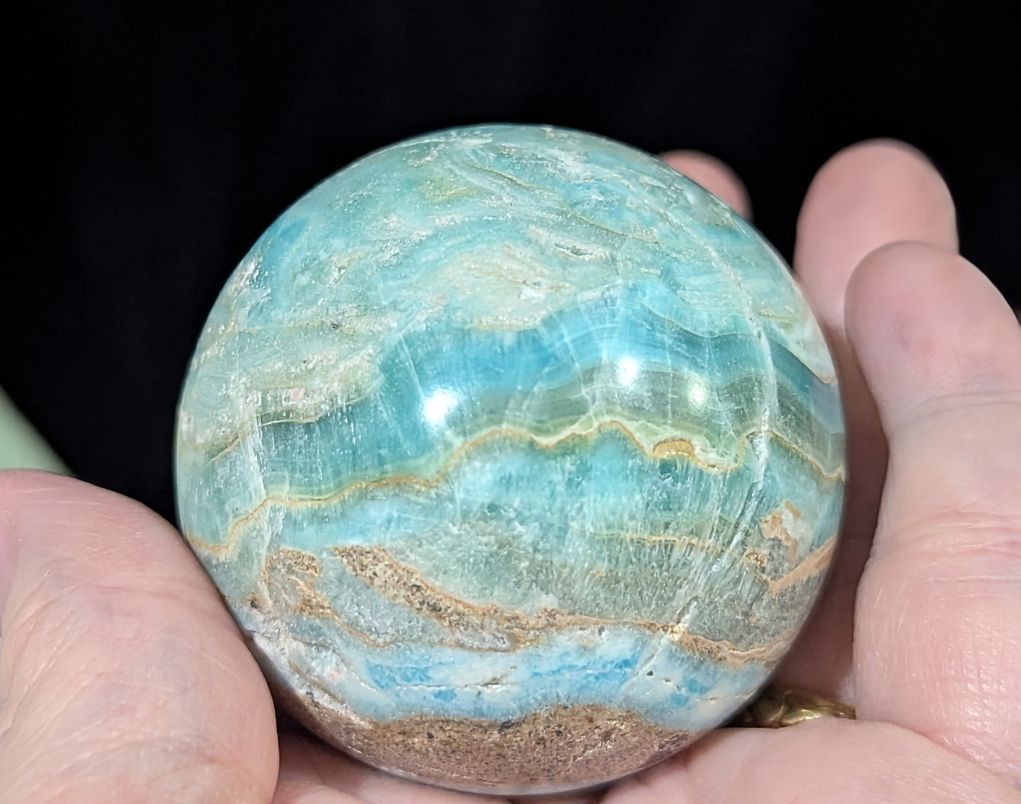 Druzy Blue Aragonite and Smithsonite Sphere