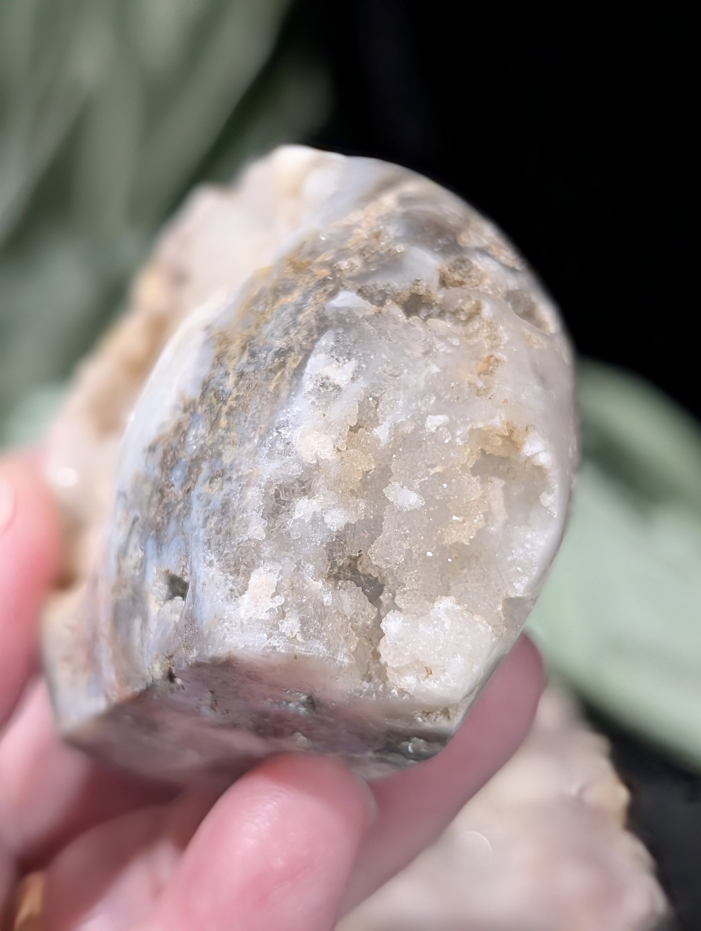 Druzy Indonesian Blue Moss Agate Freeform 1b10