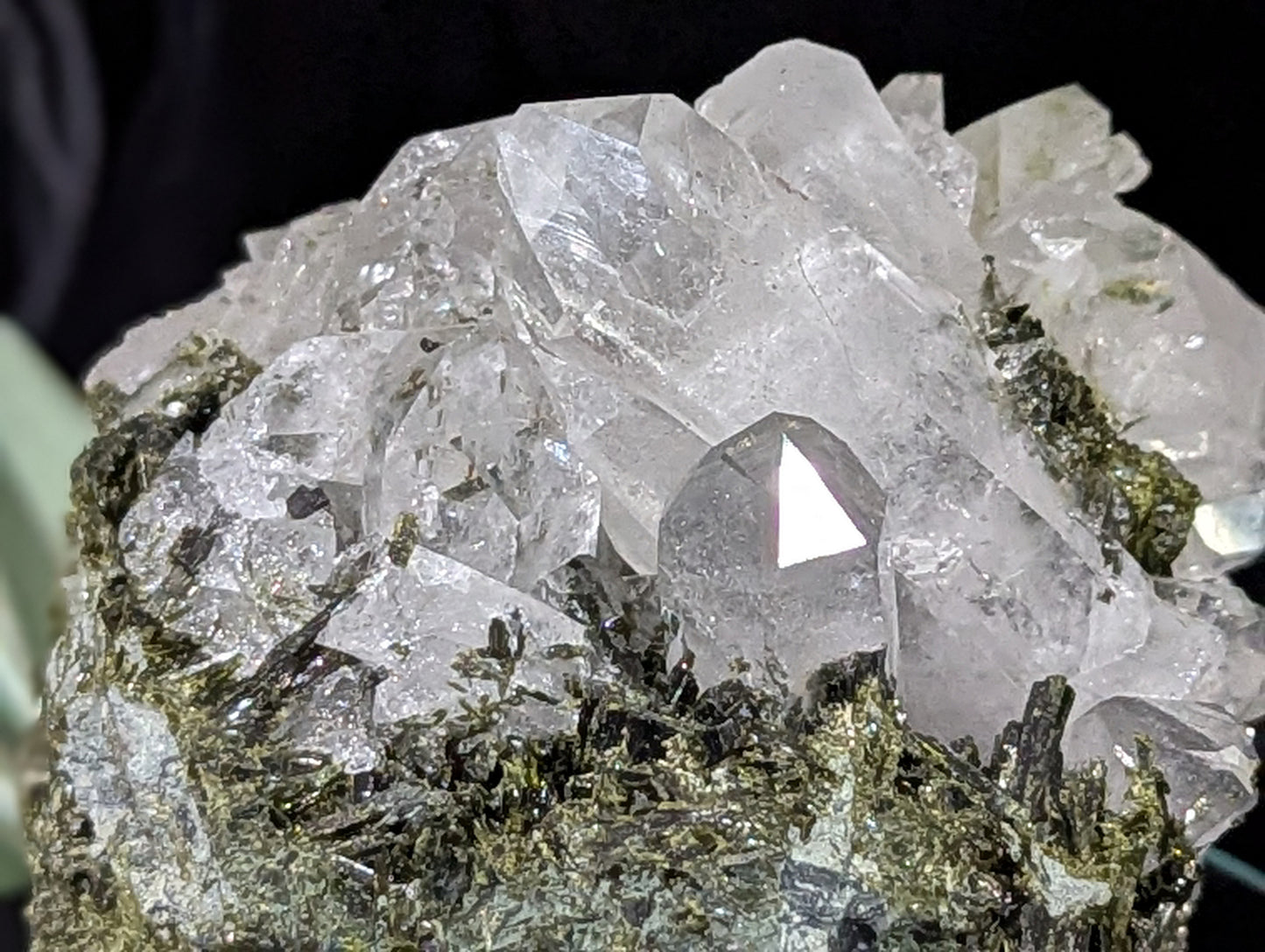 Epidote on Quartz Specimen