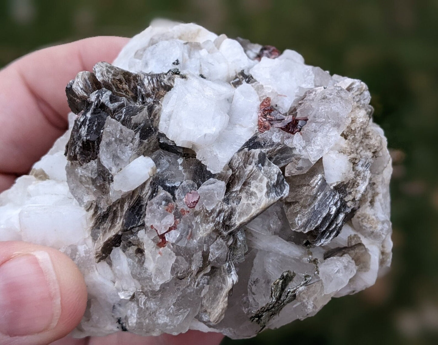 Garnet Feldspar and Mica Specimen