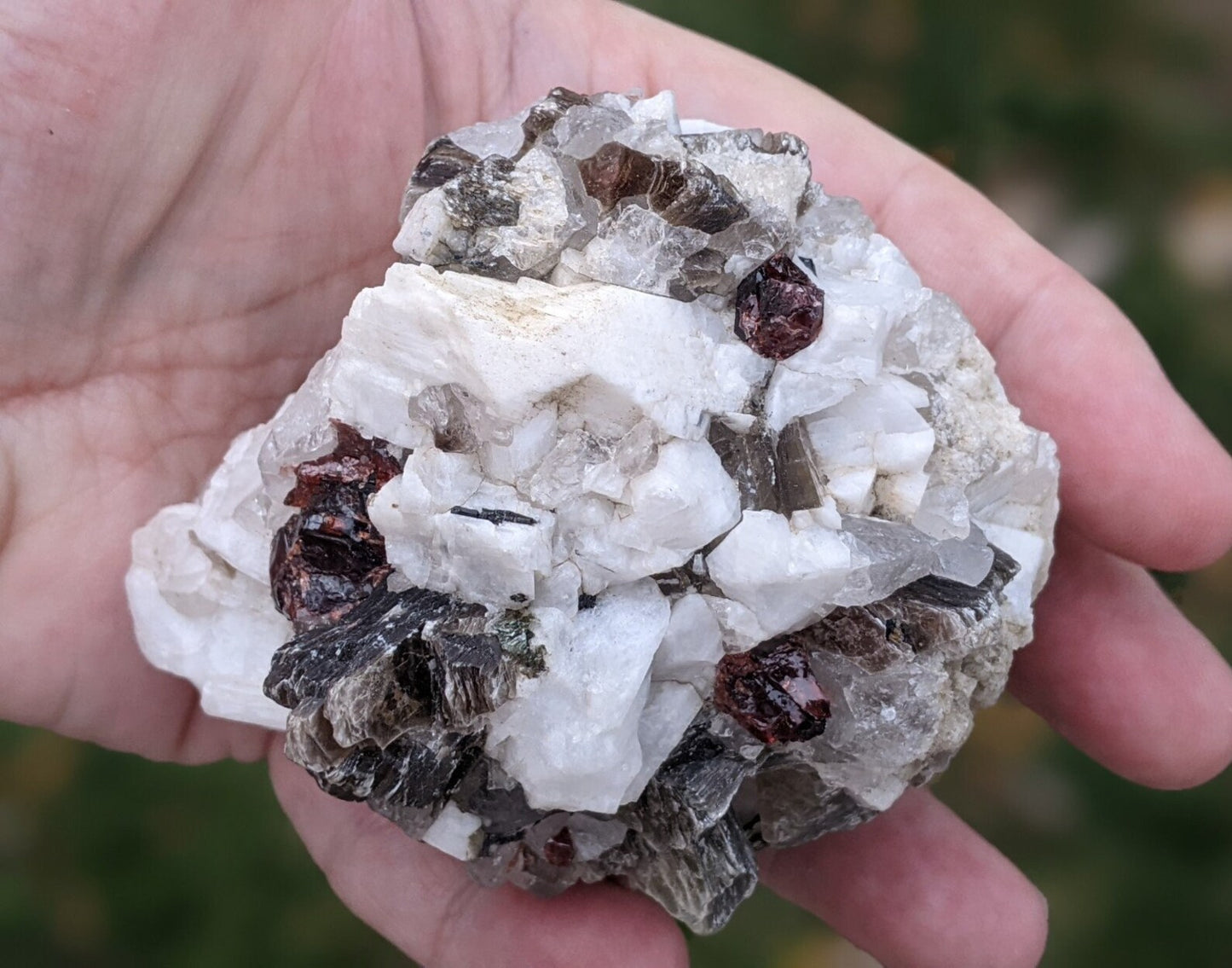 Garnet Feldspar and Mica Specimen