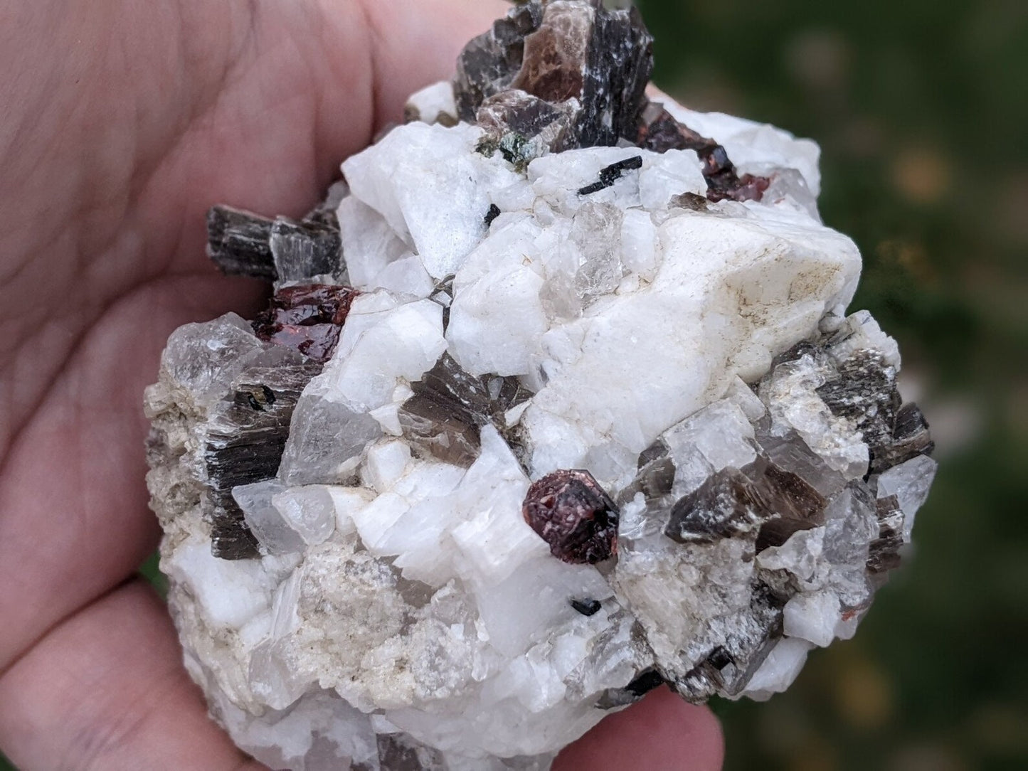 Garnet Feldspar and Mica Specimen