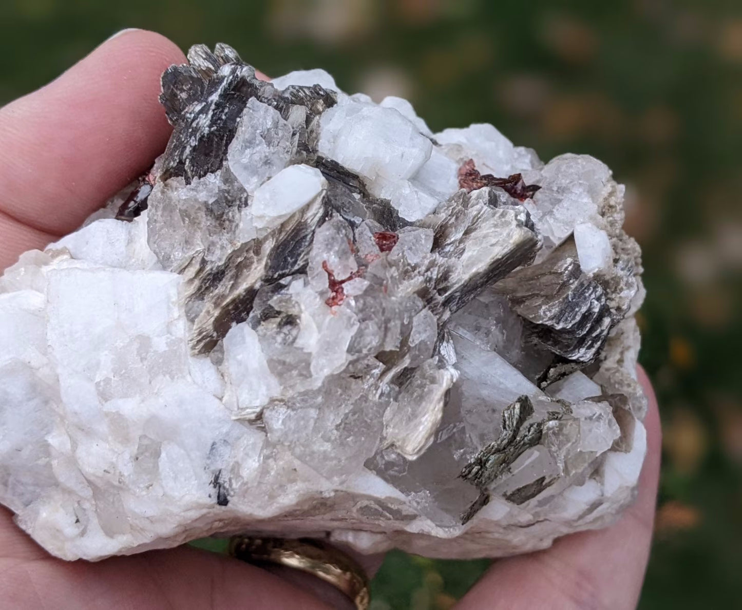 Garnet Feldspar and Mica Specimen