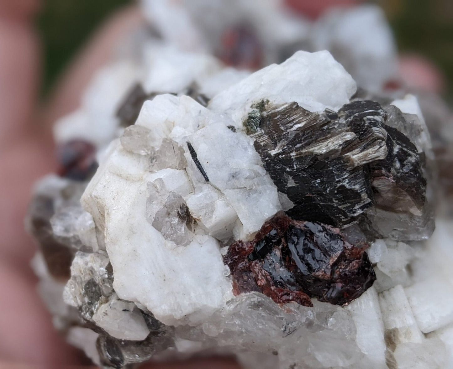 Garnet Feldspar and Mica Specimen
