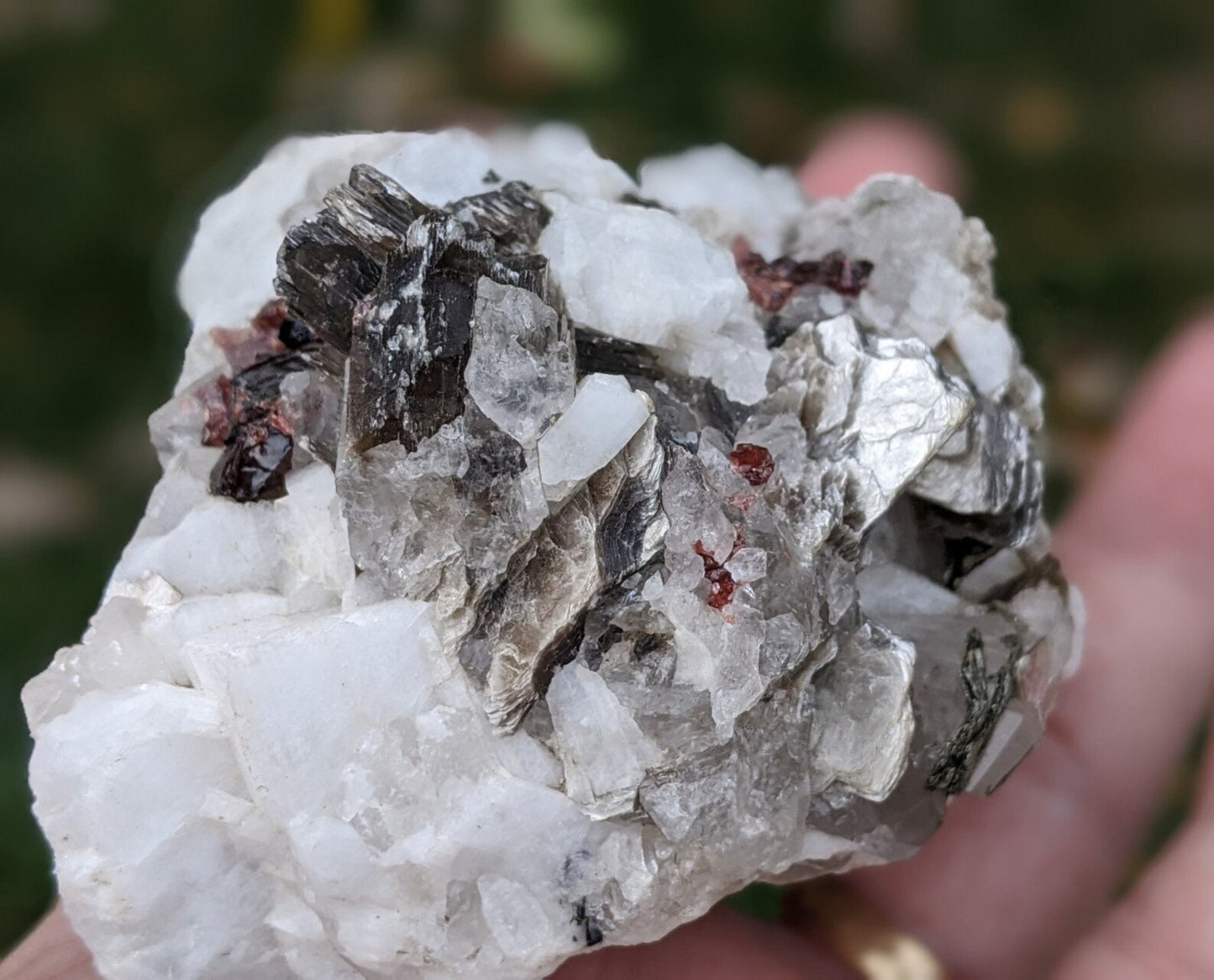 Garnet Feldspar and Mica Specimen
