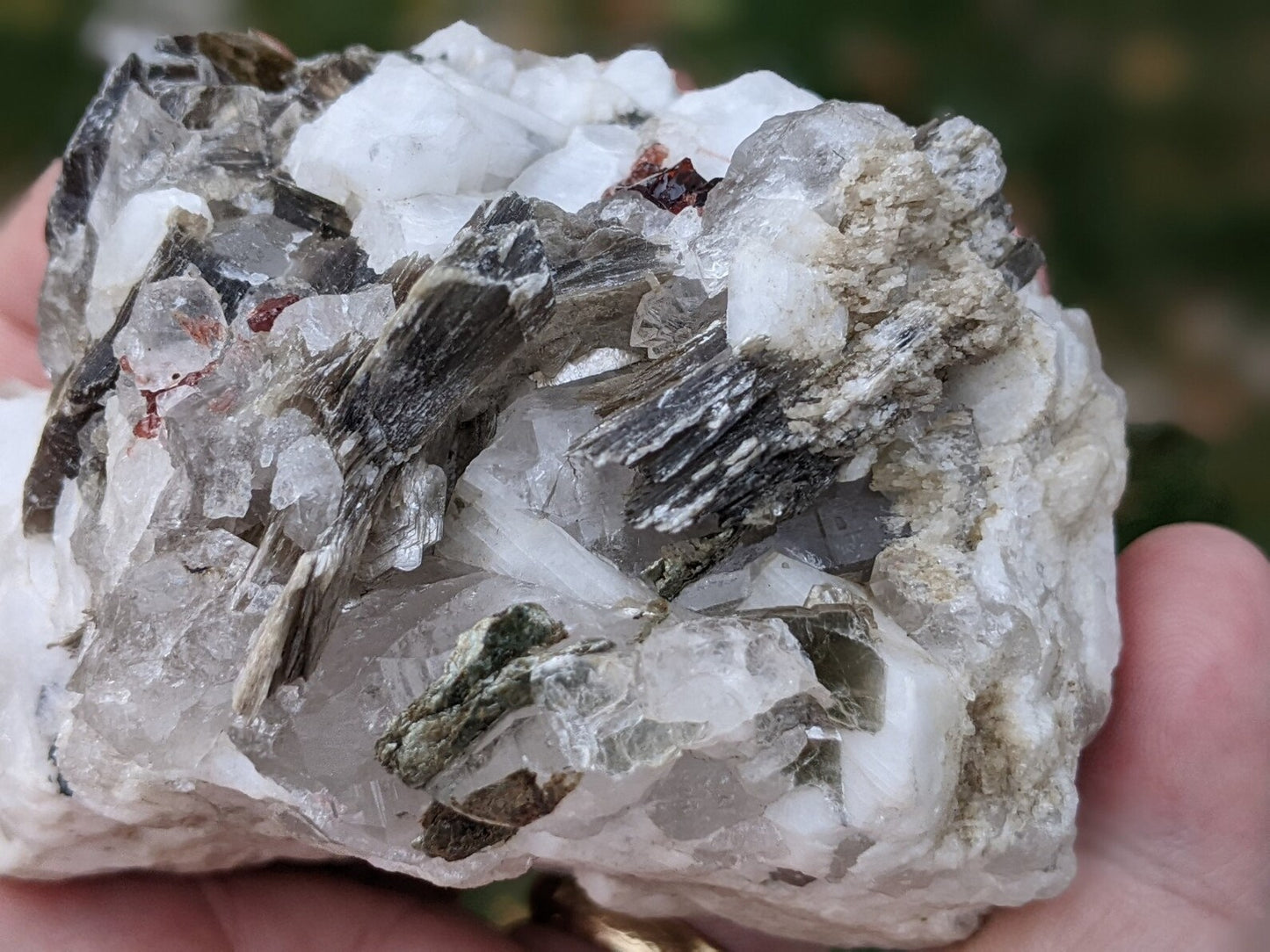 Garnet Feldspar and Mica Specimen