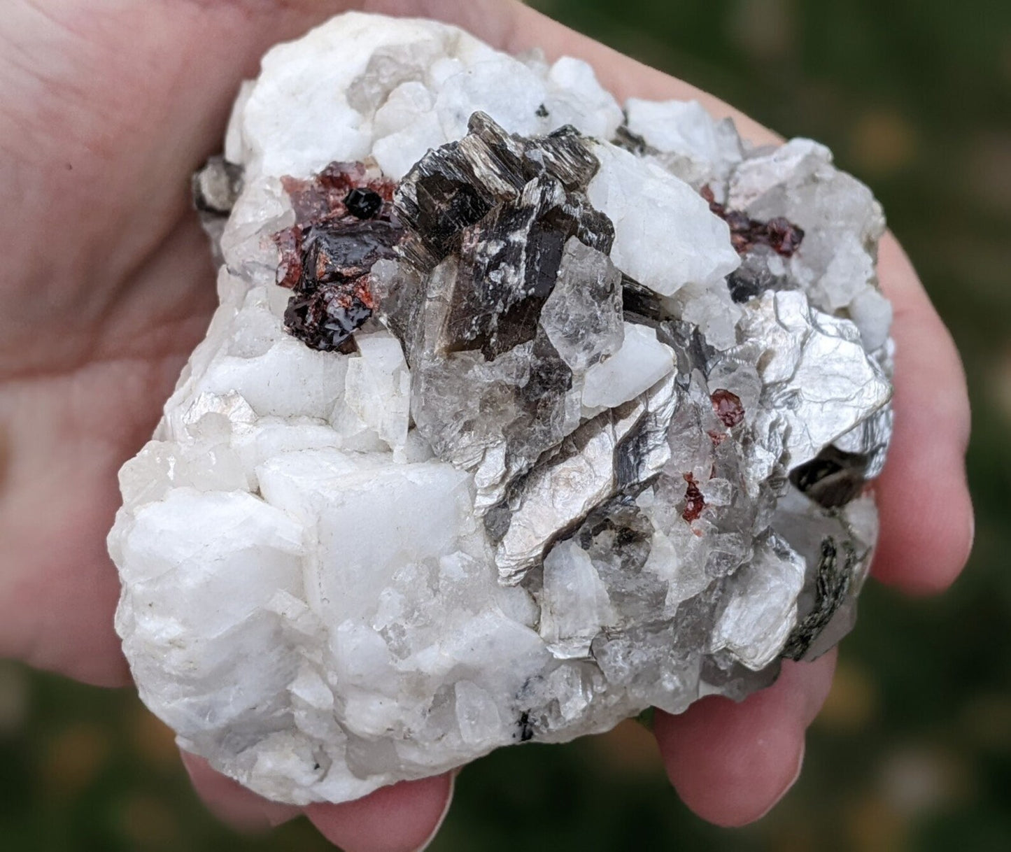 Garnet Feldspar and Mica Specimen