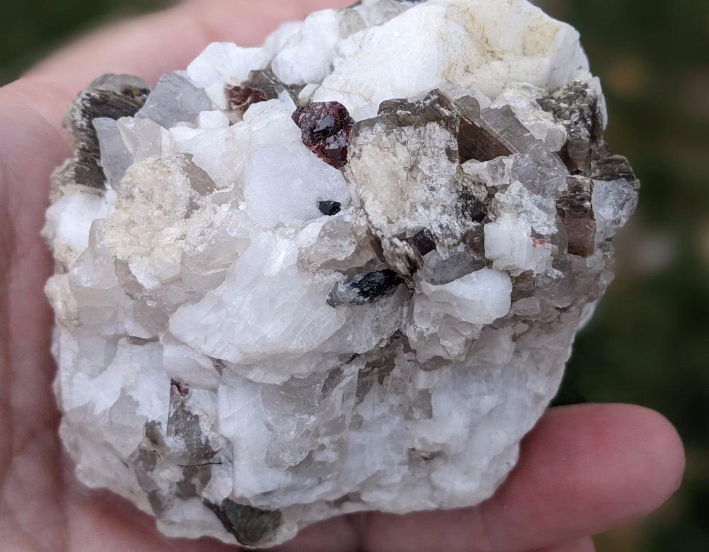Garnet Feldspar and Mica Specimen