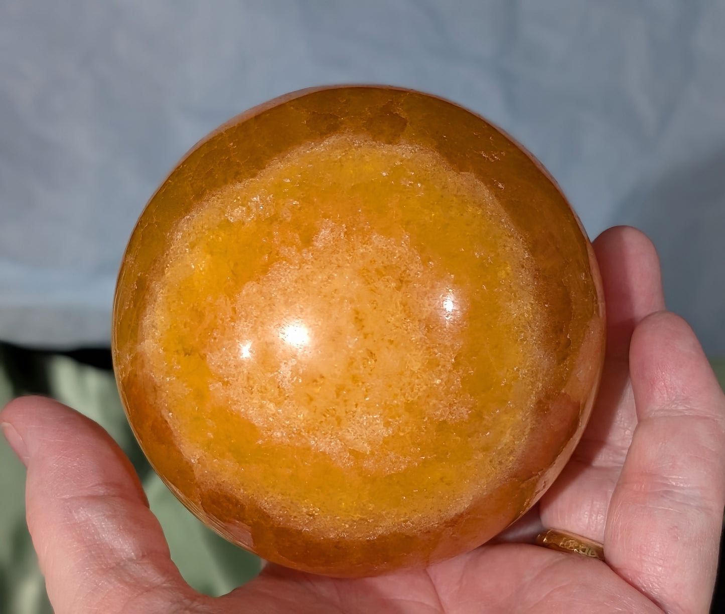 Gemmy Orange Calcite Sphere