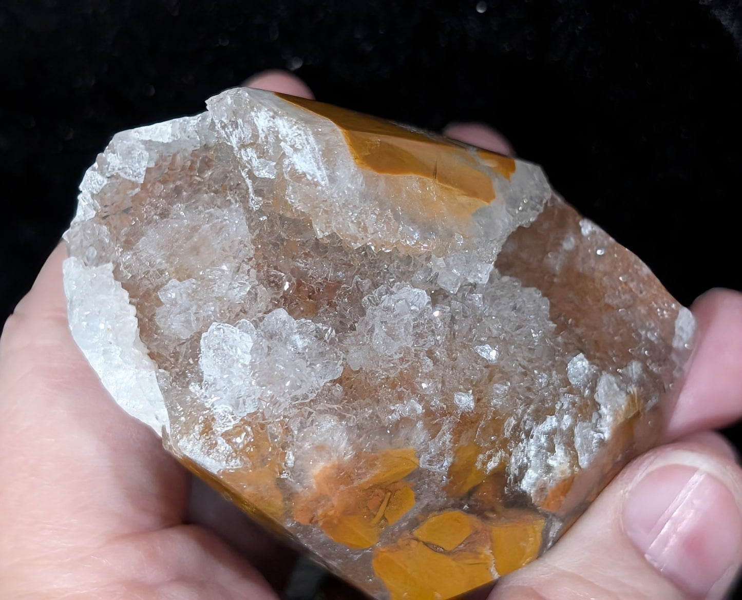 Golden Maligano Jasper in Quartz Freeform