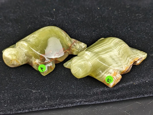 Green Onyx Turtle Figurines