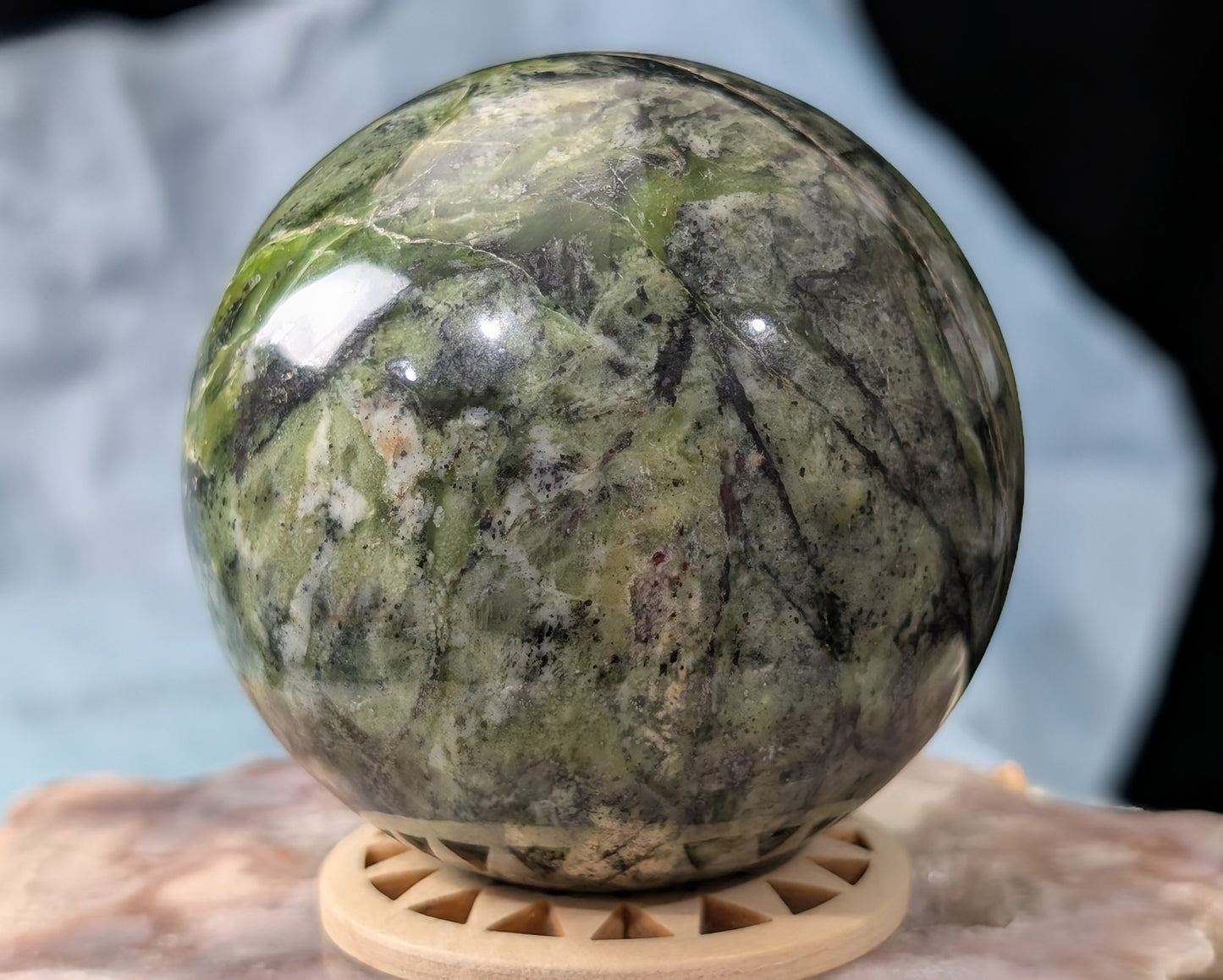 Green Serpentine Sphere