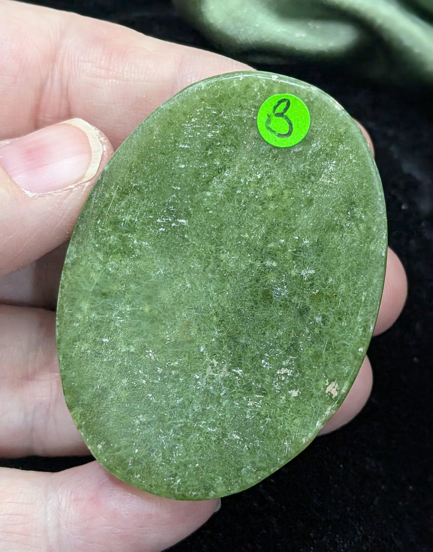 Green Tremolite Worry Stone
