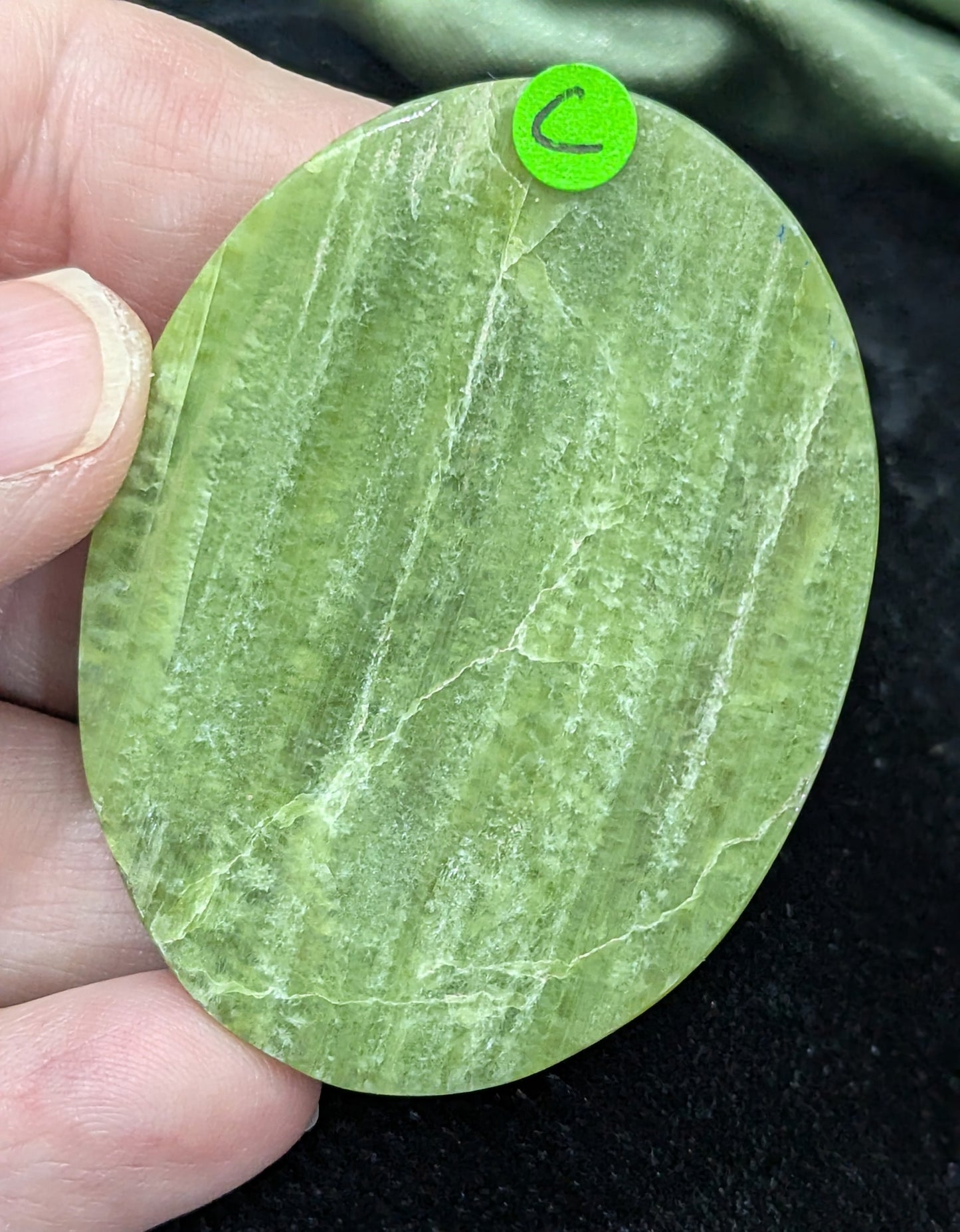 Green Tremolite Worry Stone