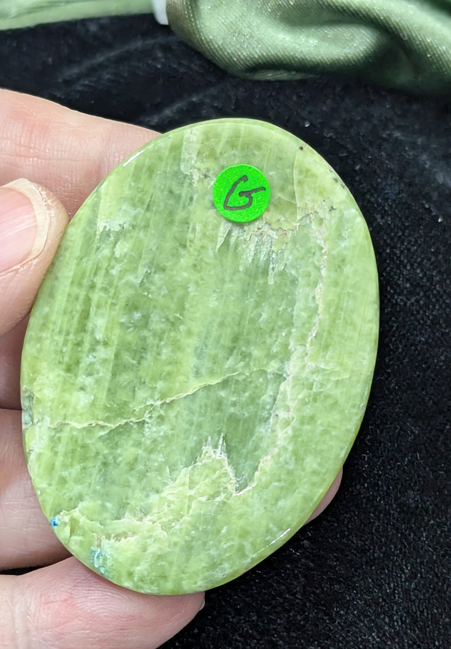 Green Tremolite Worry Stone