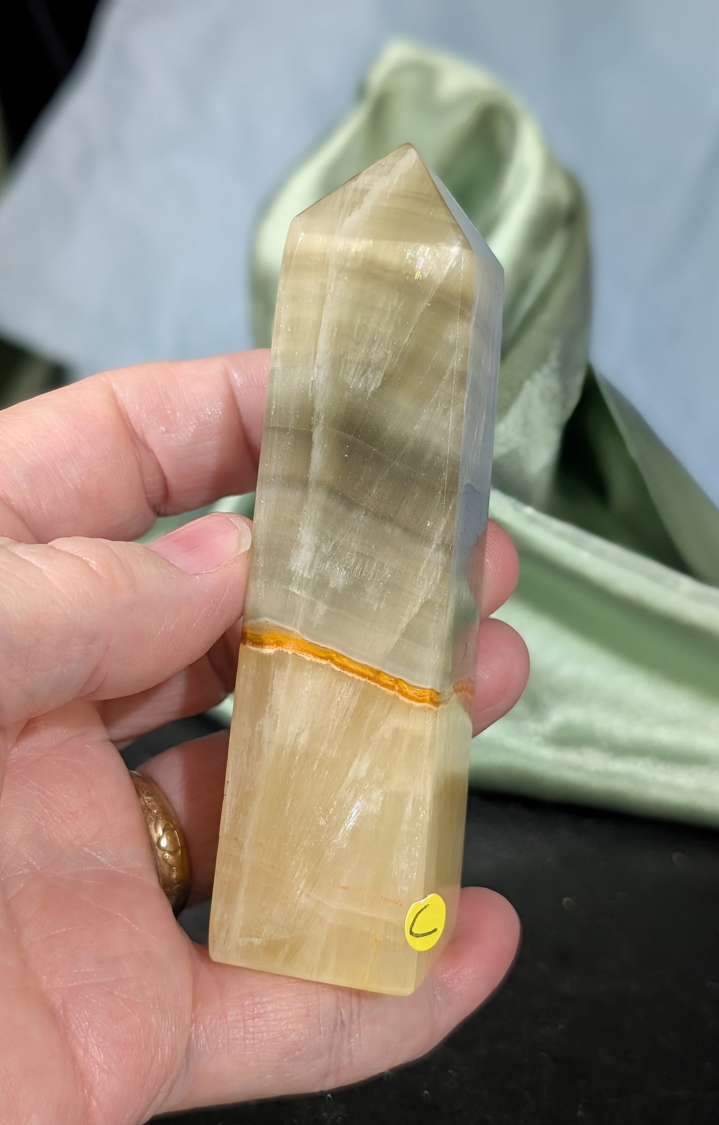 Green and Yellow Lemon Calcite Tower 1C3