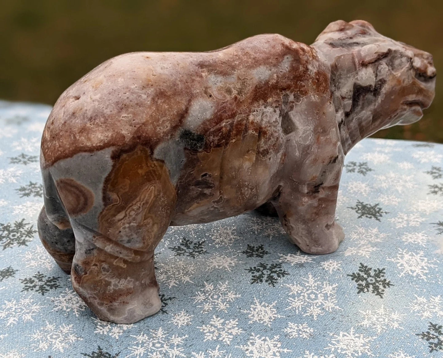 Hand Carved Indonesian Agate Hippo