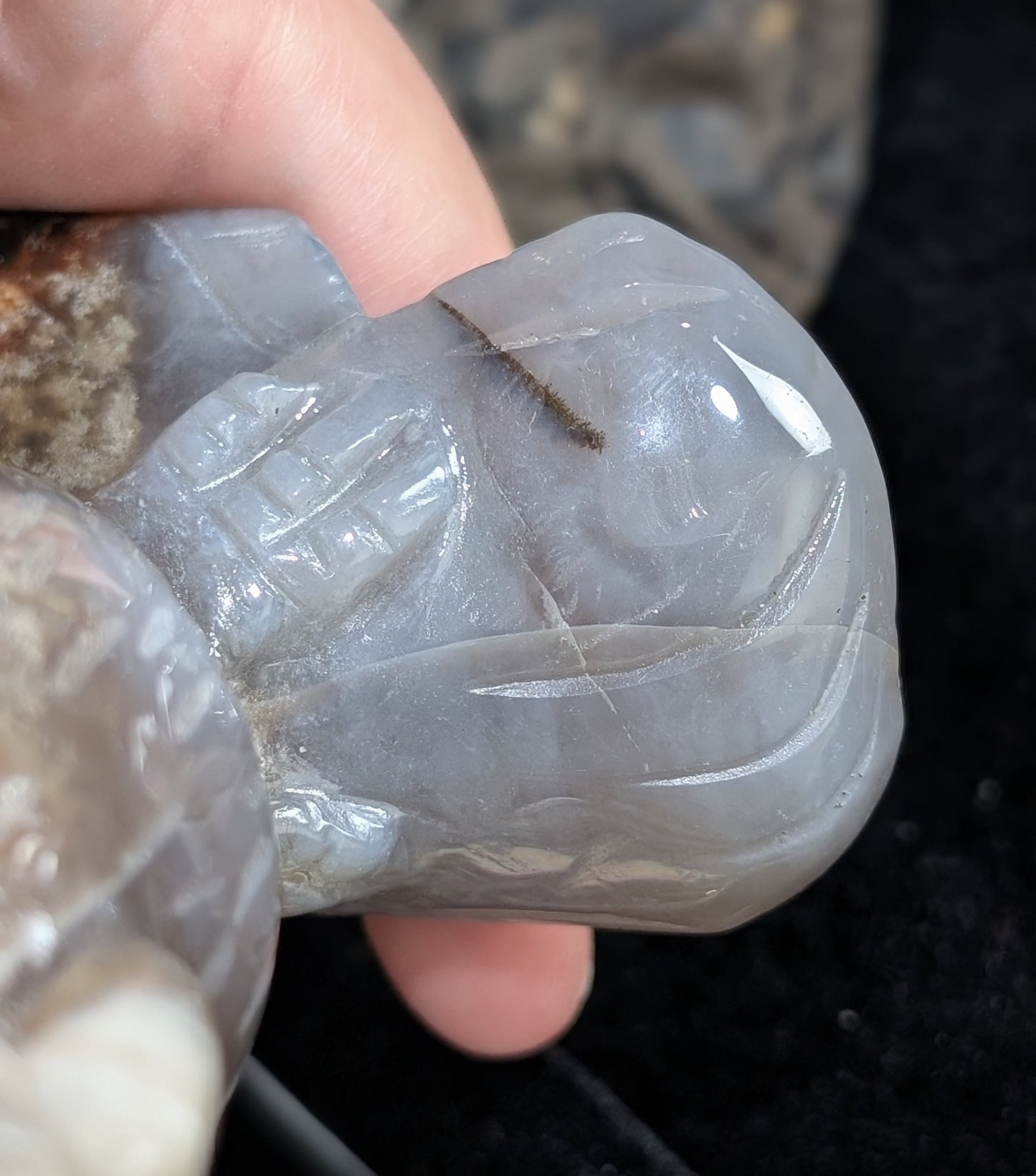 Hand Carved Ocean Jasper Owl Figurine