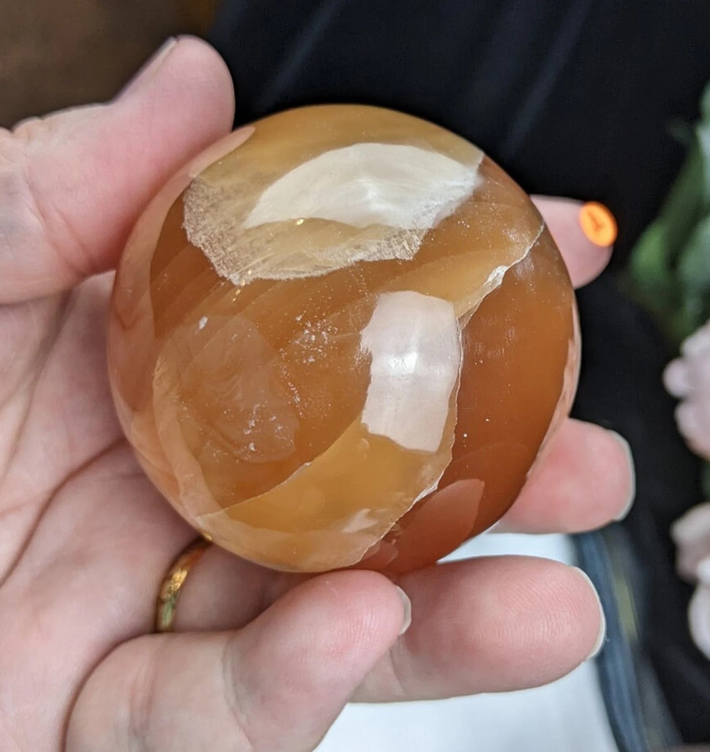 Honey Calcite Sphere
