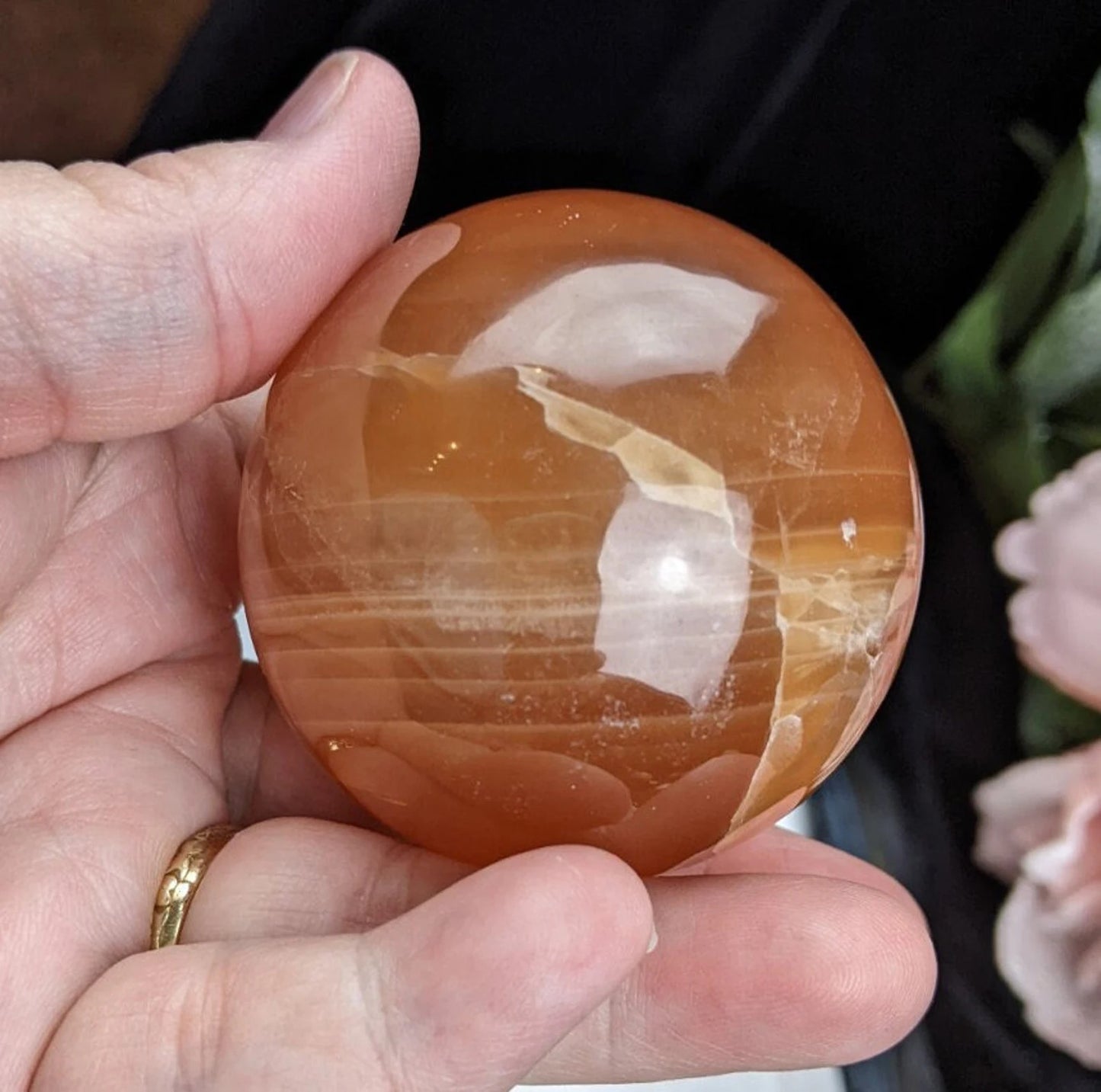 Honey Calcite Sphere