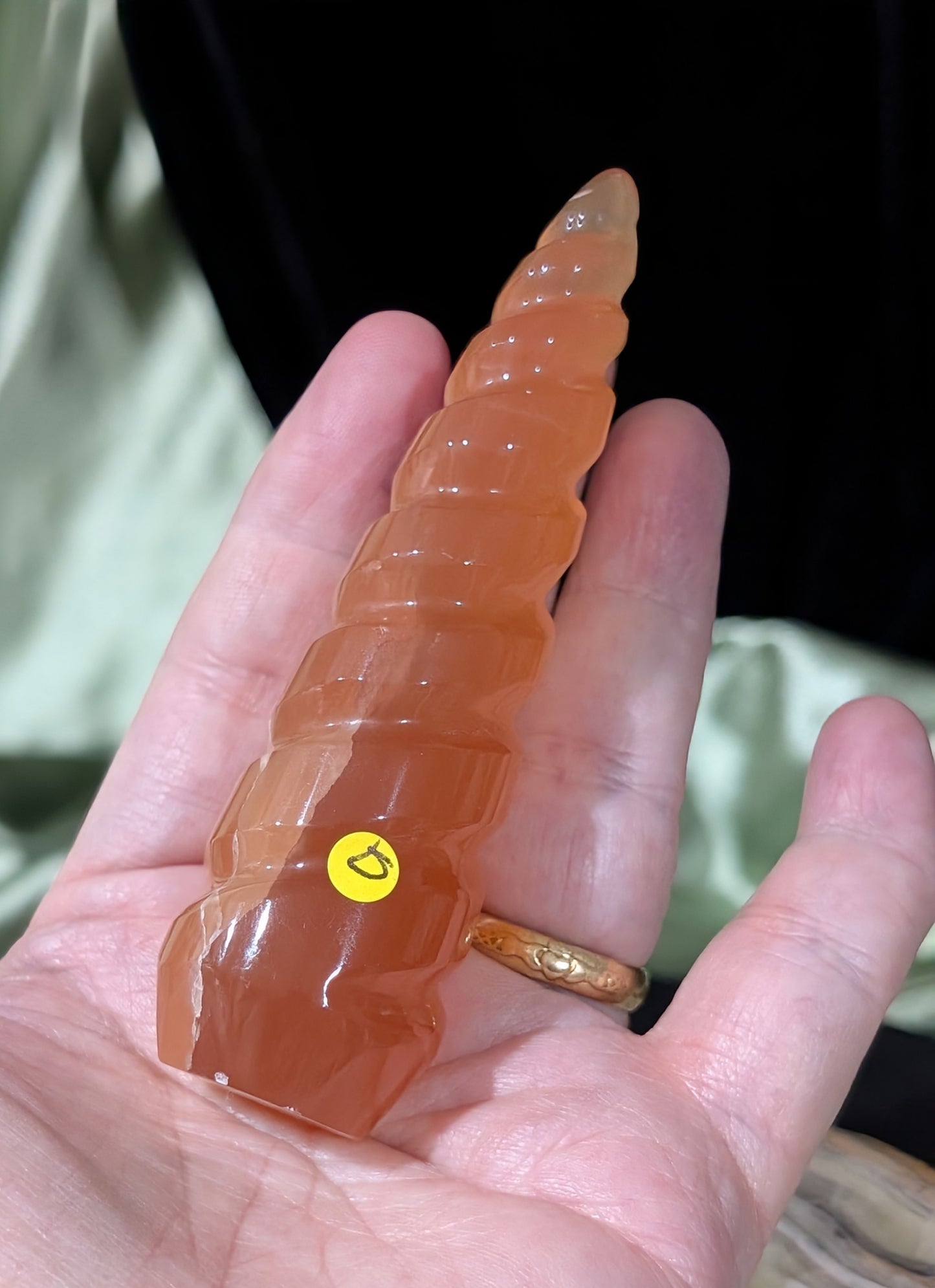 Honey Calcite Unicorn Horn