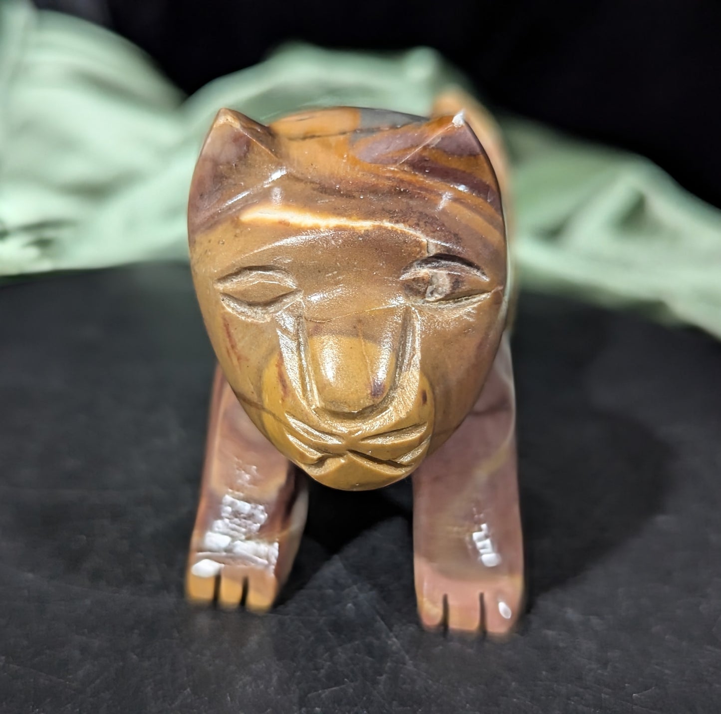 Hand Carved Jasper Cat Figurine