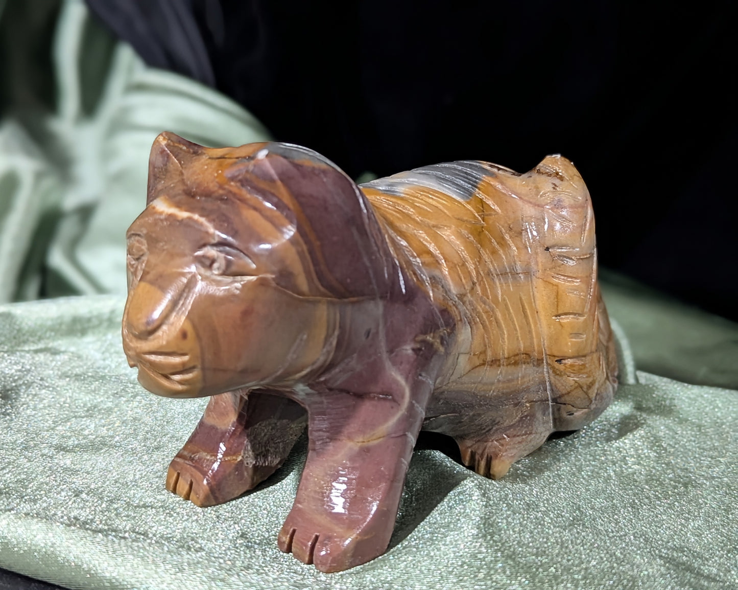 Hand Carved Jasper Cat Figurine