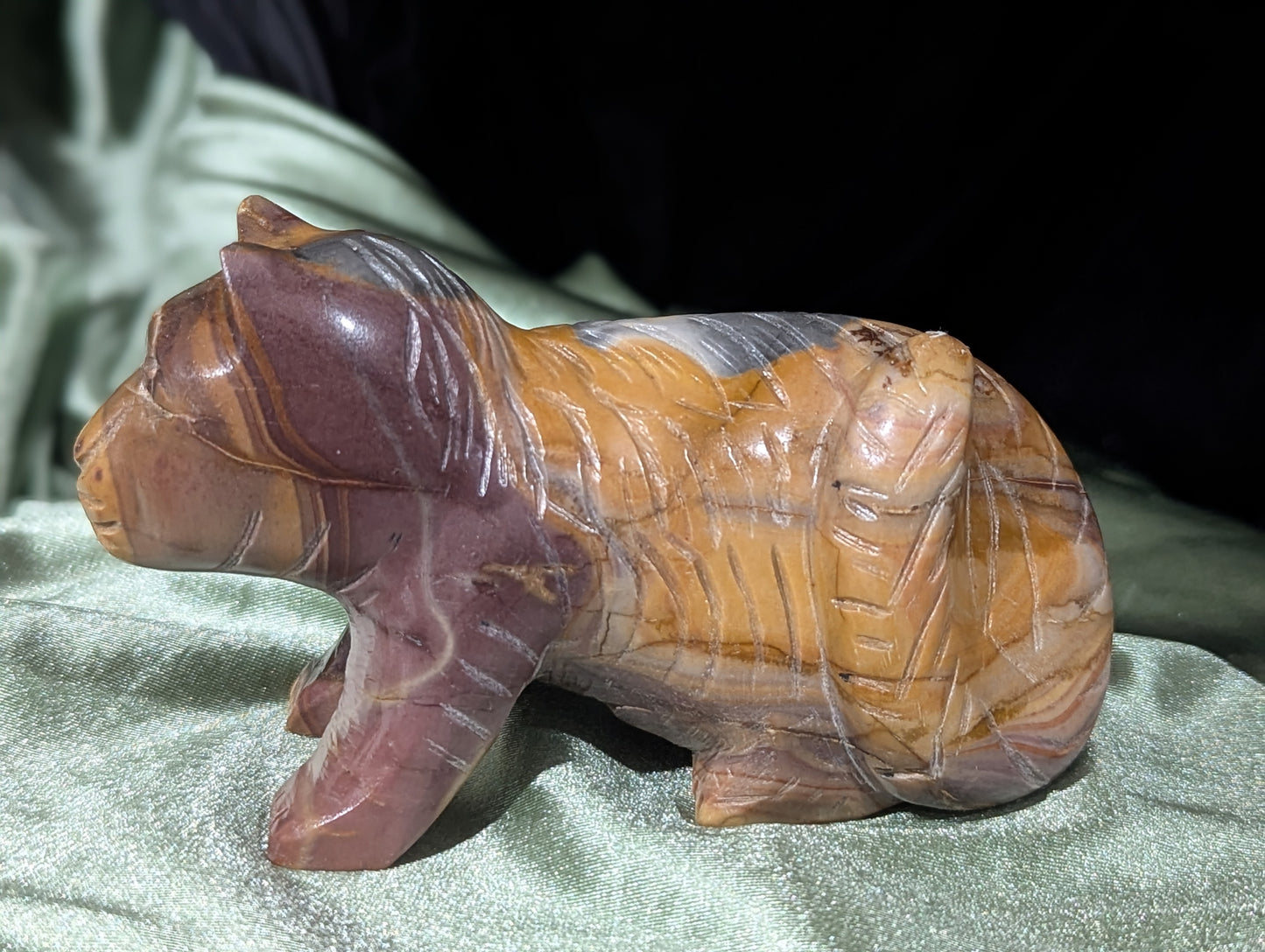 Hand Carved Jasper Cat Figurine