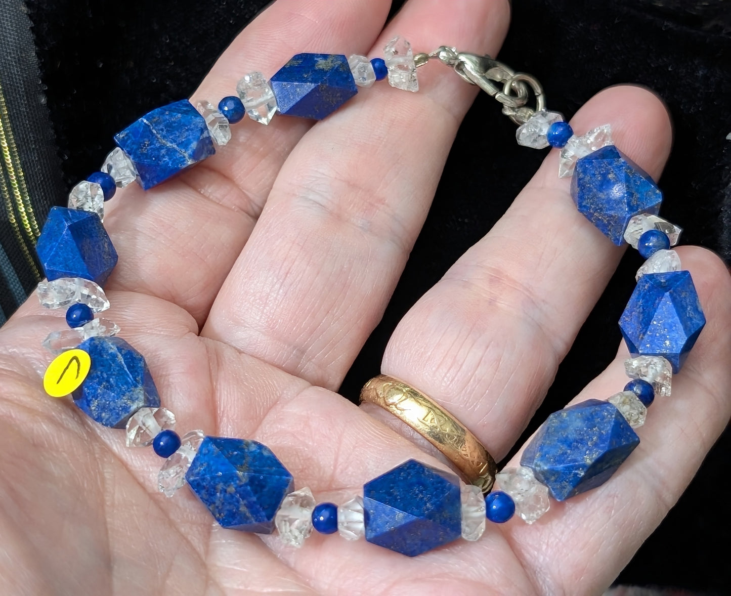 Lapis and Herkimer Diamond Bracelet