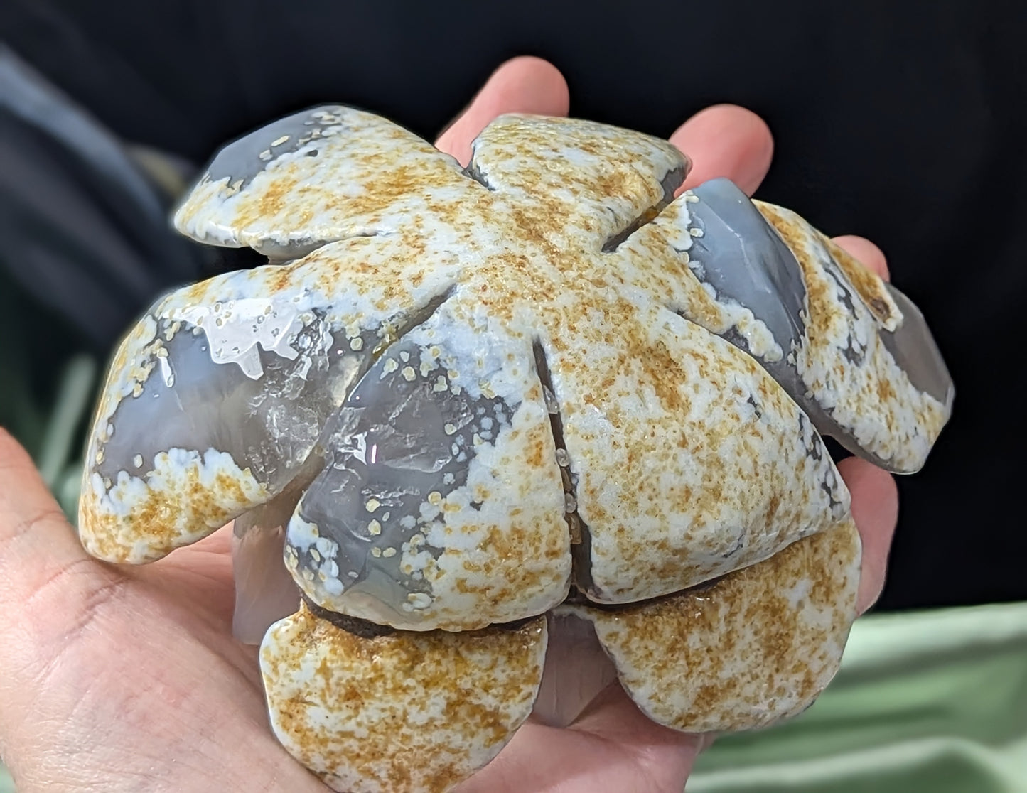 Large Agate Lotus Flower Figurine