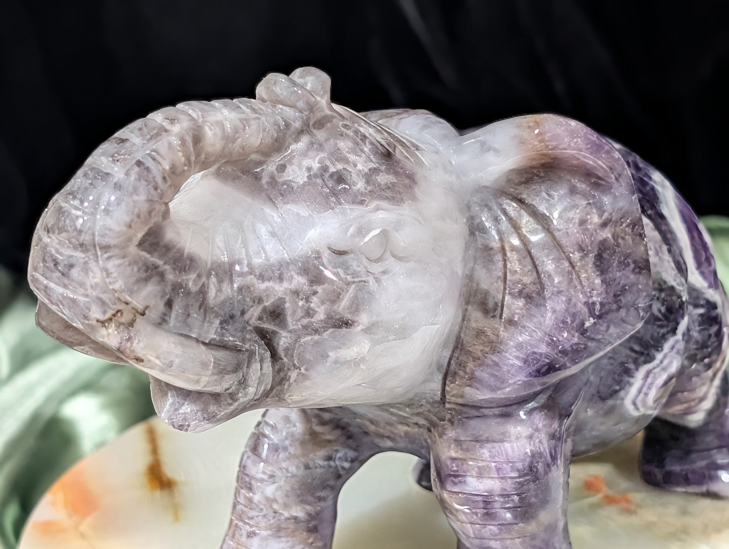 Large Dream Amethyst Elephant Figurine