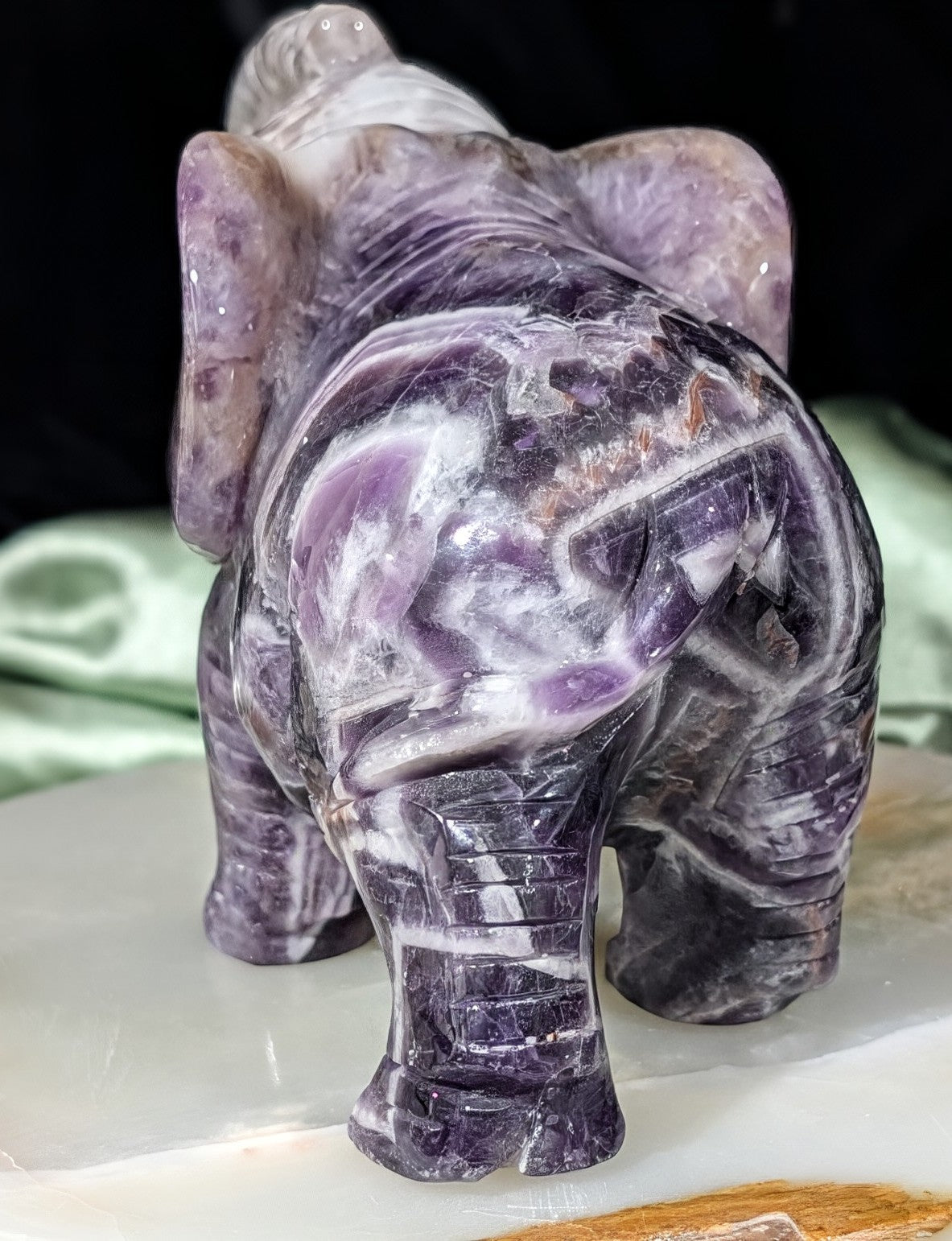 Large Dream Amethyst Elephant Figurine