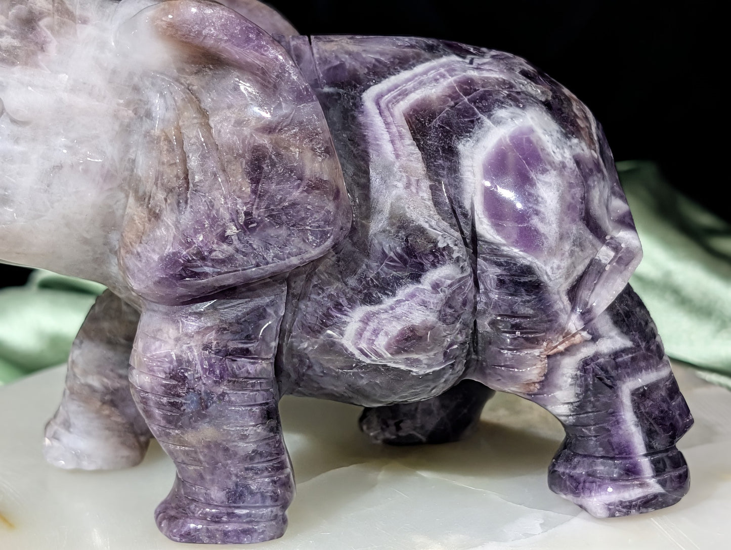 Large Dream Amethyst Elephant Figurine