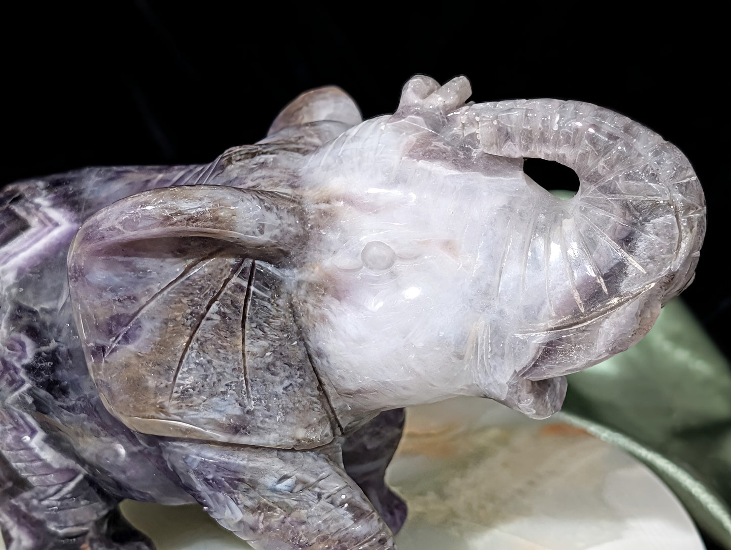 Large Dream Amethyst Elephant Figurine
