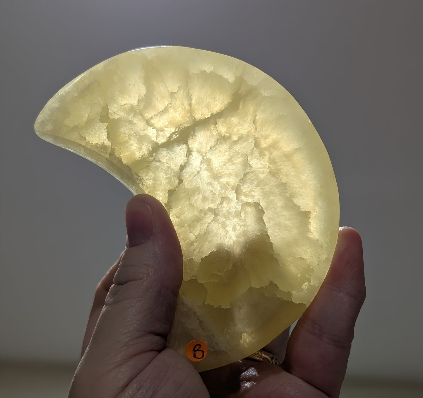 Lemon Calcite Moon Bowl