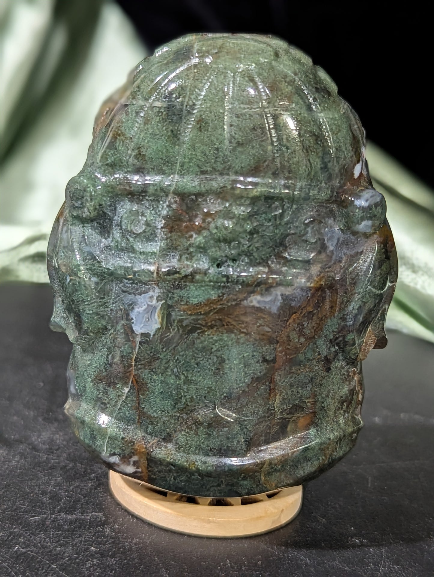 Moss Agate Ganesha Figurine