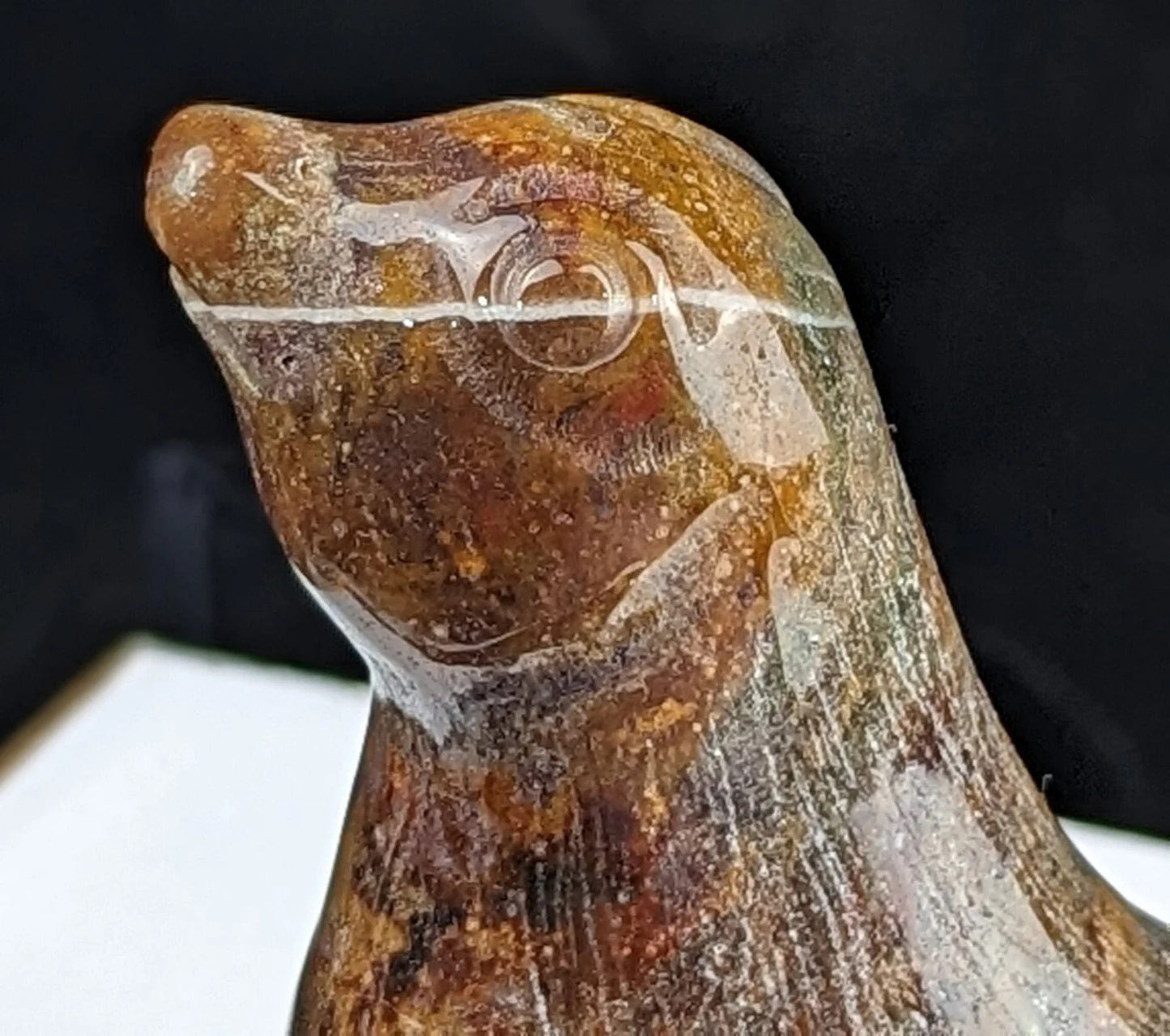 Ocean Jasper Seal Figurine