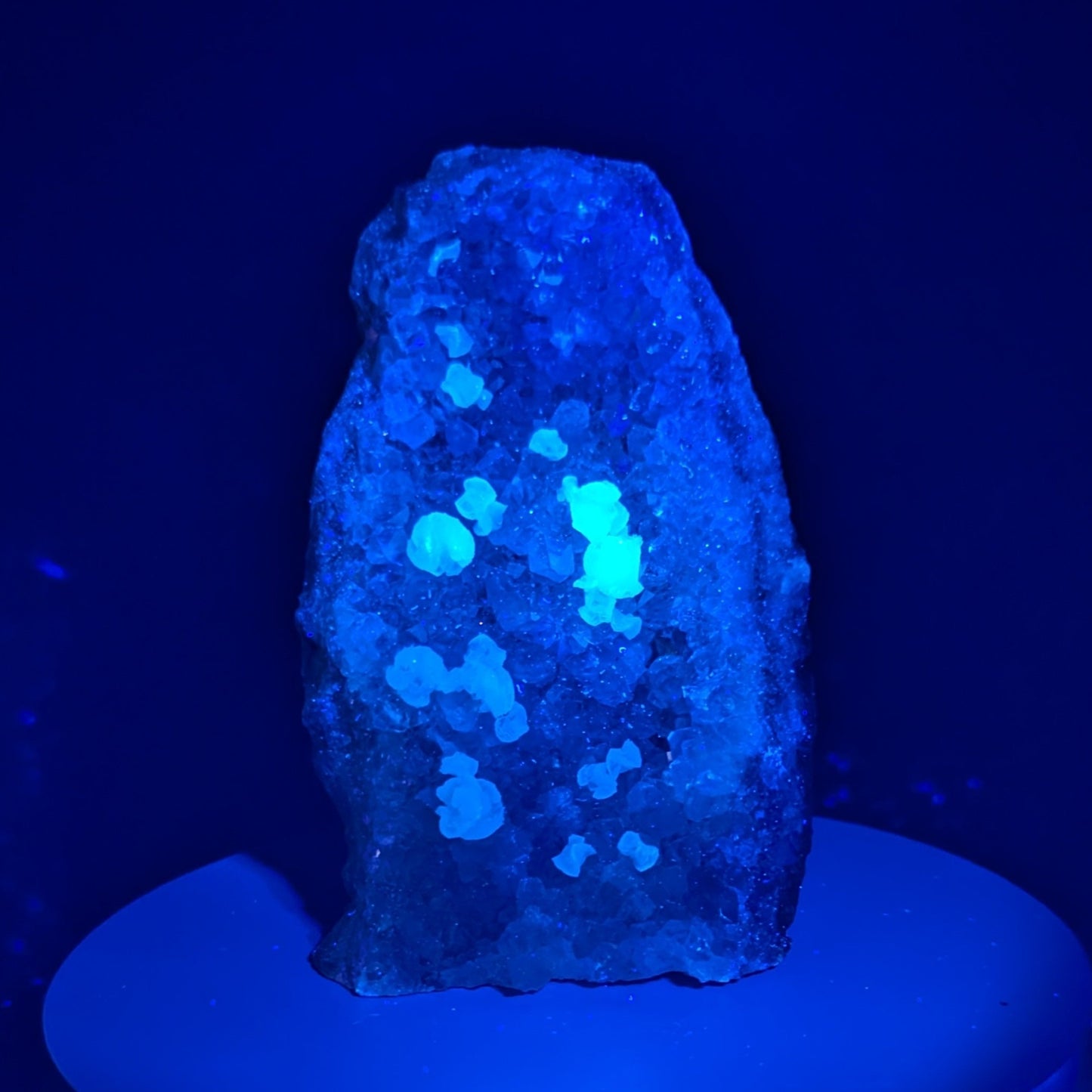 Dark Purple Amethyst Geode with UV Reactive Calcite ~ Brazilian Amethyst Geode