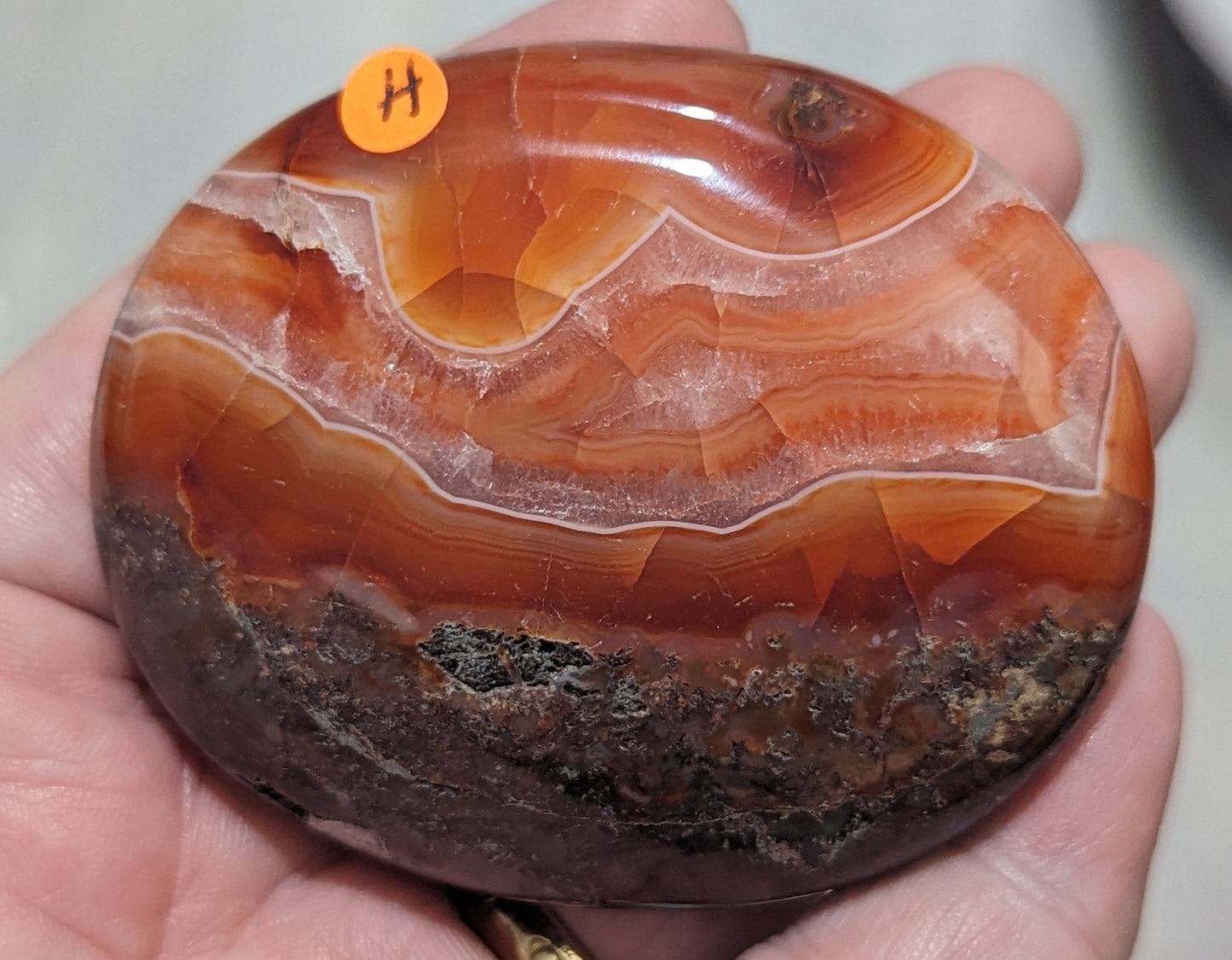 Carnelian Palm Stones and Hearts ~ Banded Red Agate Palms