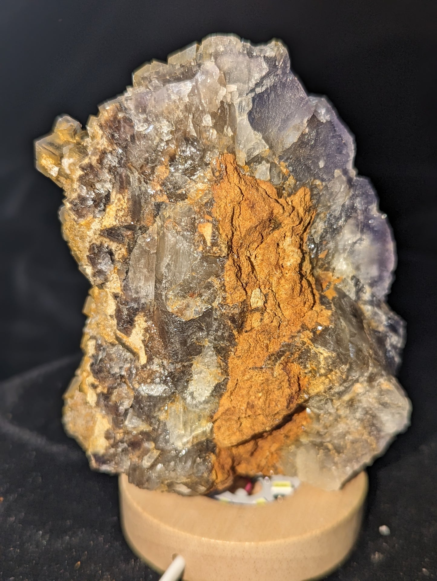 Translucent Purple Fluorite Crystal Specimen ~ Prismatic Fluorite Cubes ~ Sugar Coating with Iron