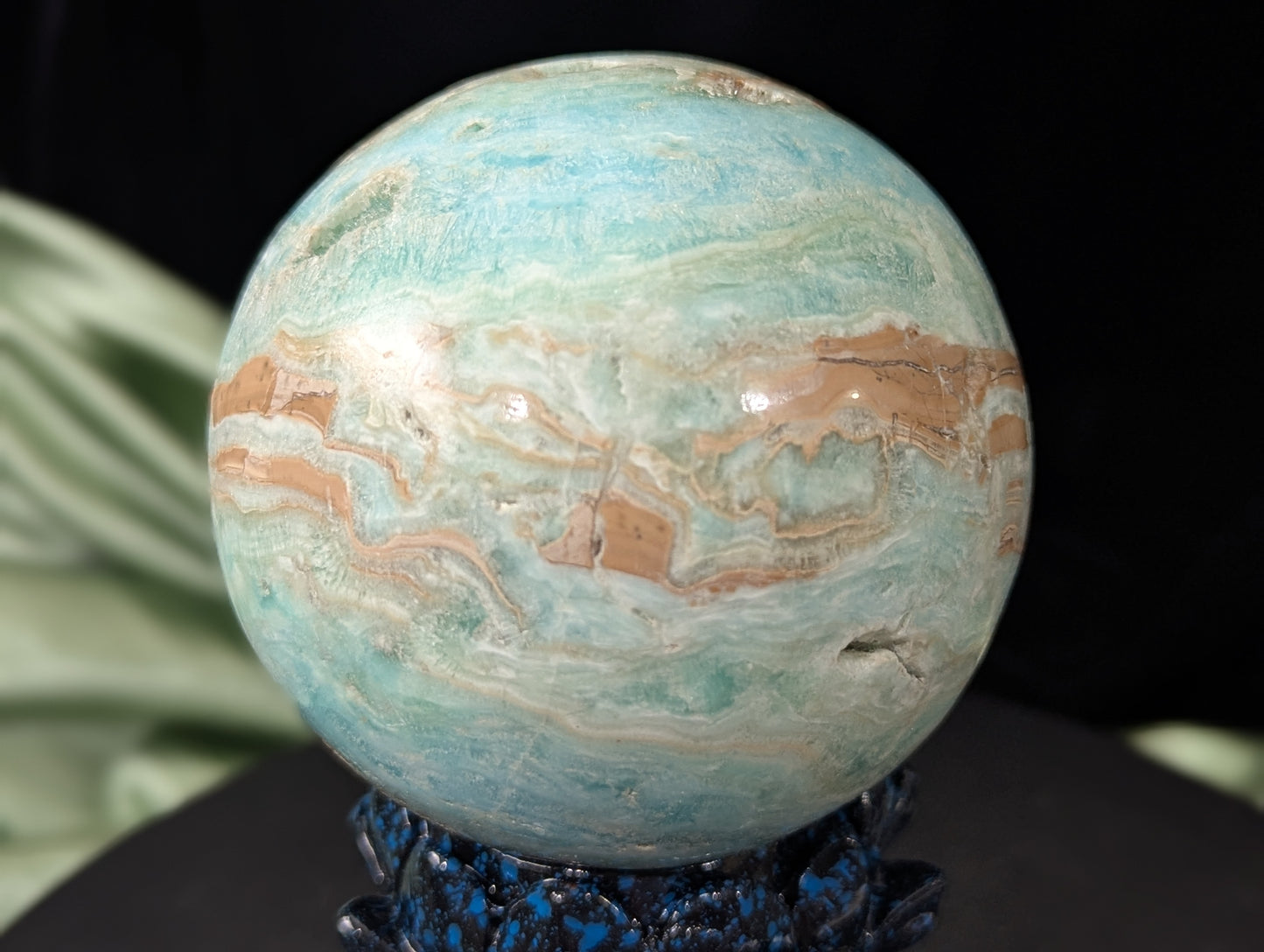 Druzy Blue Aragonite and Smithsonite Sphere