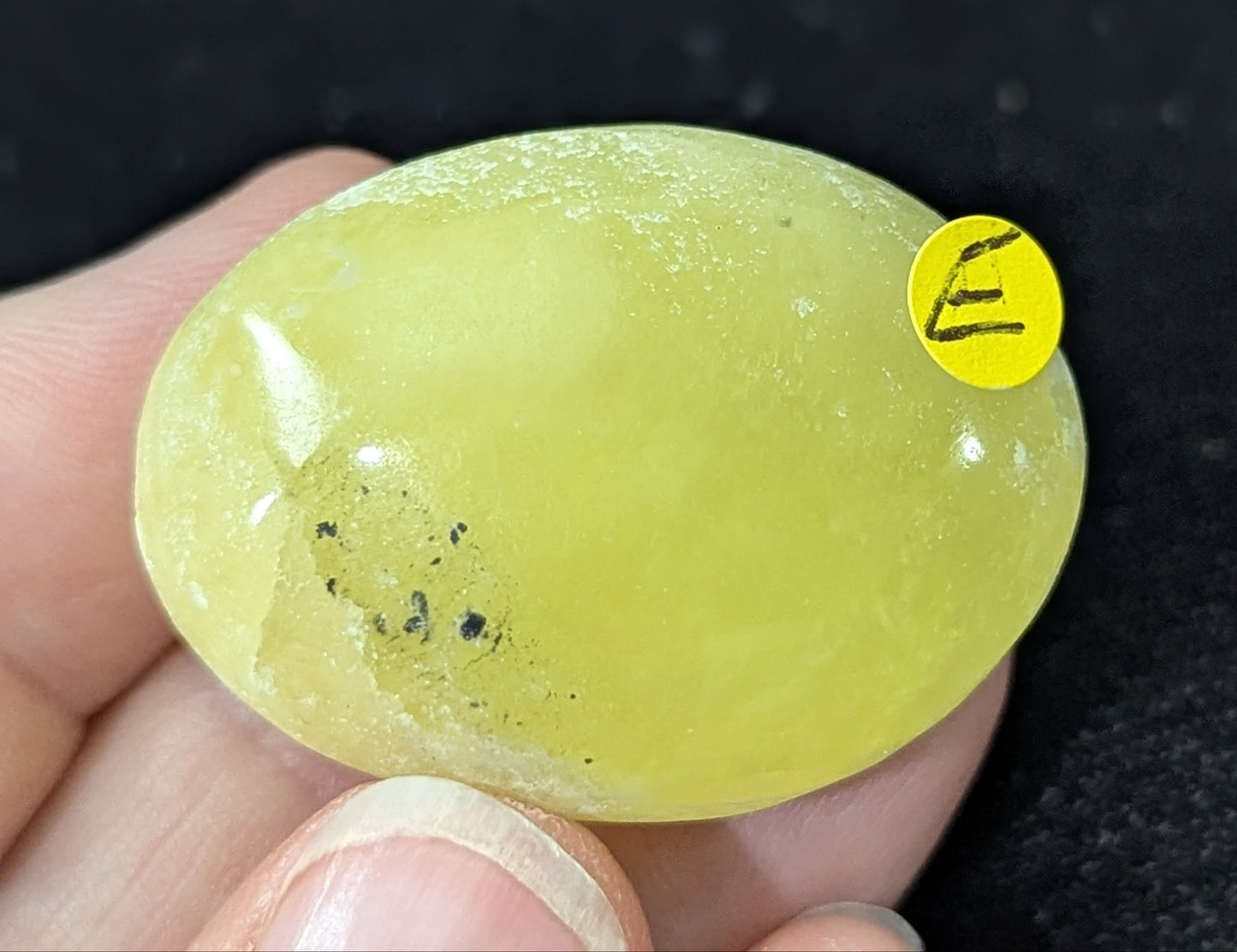 Hand Carved Rare Yellow Brucite Palm Stones ~ Natural Yellow Brucite Heart