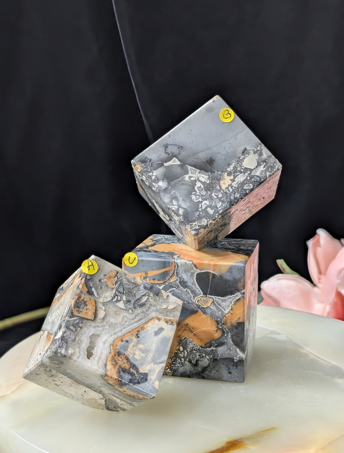 Indonesian Maligano Jasper Floating Cubes